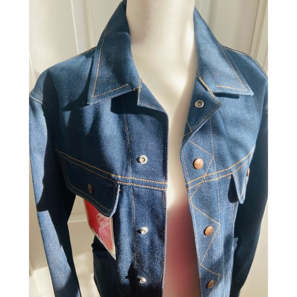 NWT DEADSTOCK 70s GWG 100% Cotton Denim Front Snap Jacket - Picture 3 of 8